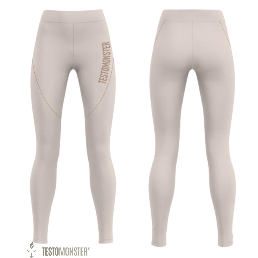 Calça legging cintura alta bege P - Testo Monste