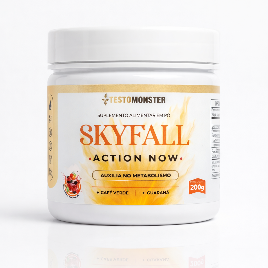 Skyfall Termogênico Em Pó Sabor Frutas Vermelhas 200g - Testo Monster