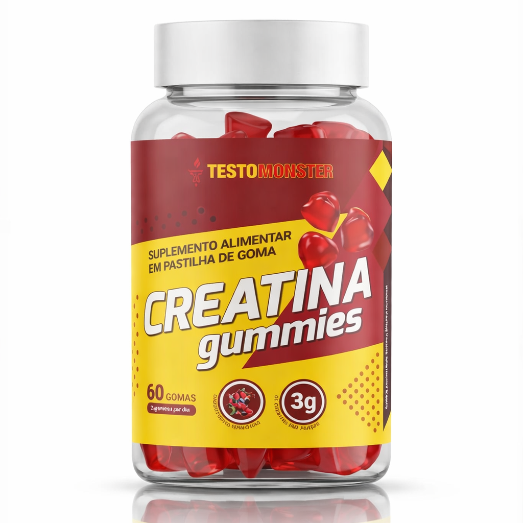 Creatina em goma sabor frutas vermelhas 60 gomas - Testo Monster