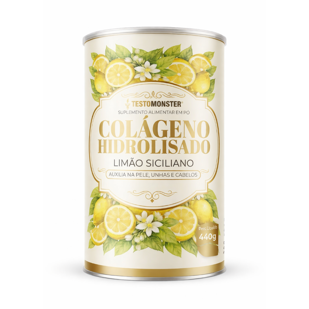 Colágeno Hidrolisado Limão Siciliano – Testo Monster (440g)