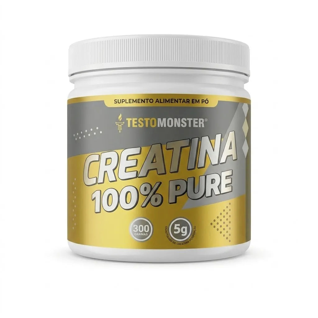 Creatina Monohidratada 100% Pura 300g - Testo Monster